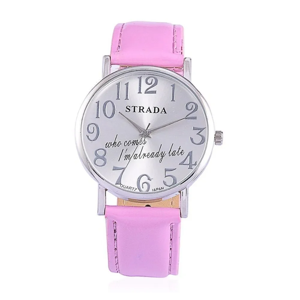 STRADA Watch Austrian Crystal Pink